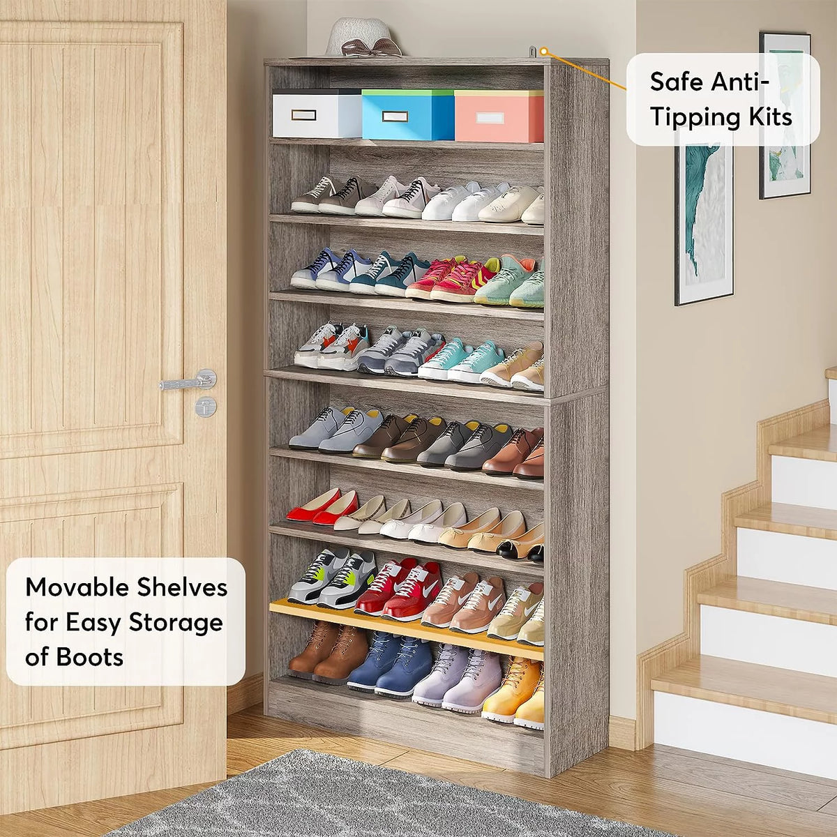9 Tier Wood Shoe Cabinet M64142