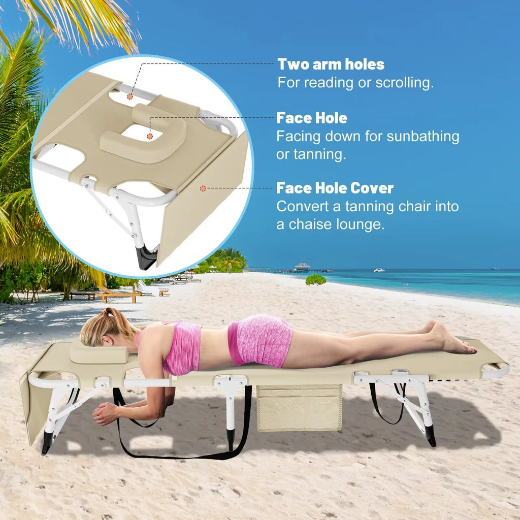 Portable Folding Lounge Chair with Pillow & Cushion G357010