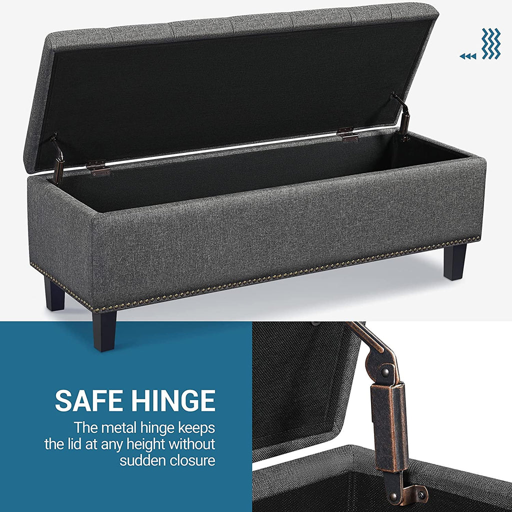 Dark Gray 50-inch Storage Ottoman E34864