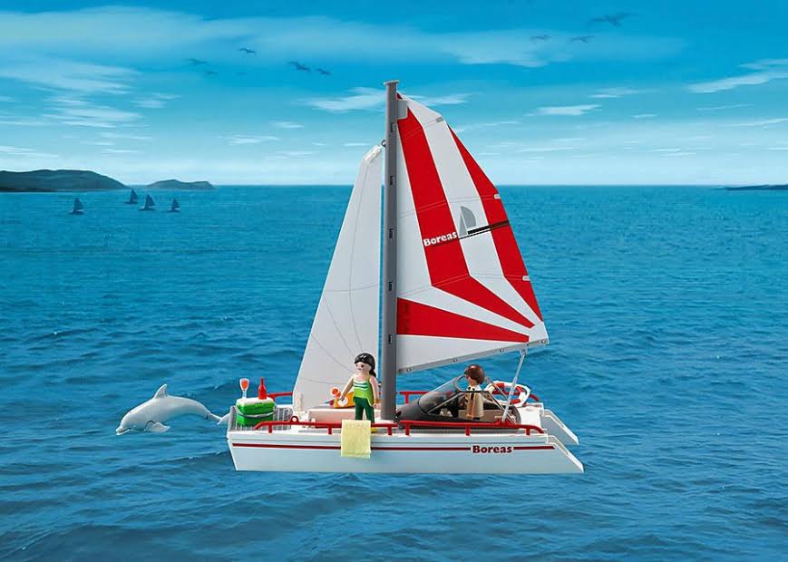 Catamaran with Dolphins I1635