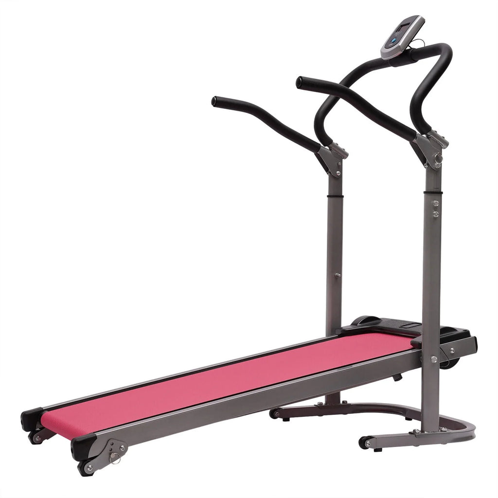 Folding Treadmill with Handrail Pink J9400