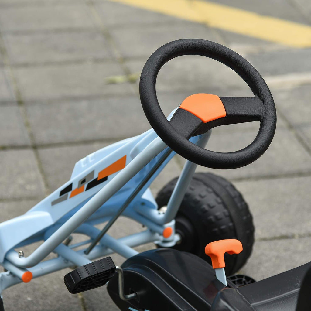 Pedal Go Kart Ride on Car with Adjustable Seat White S329126