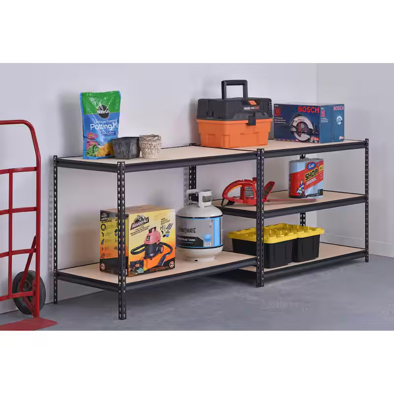 5-Tier Heavy Duty Steel Garage Storage Shelving Unit in Black J6920
