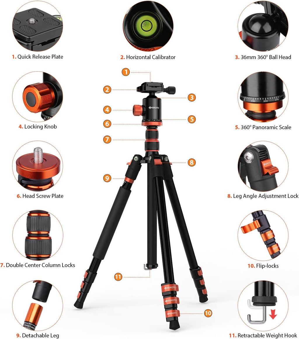 Compact Aluminum Camera Tripod with 360° Ball Head U7433