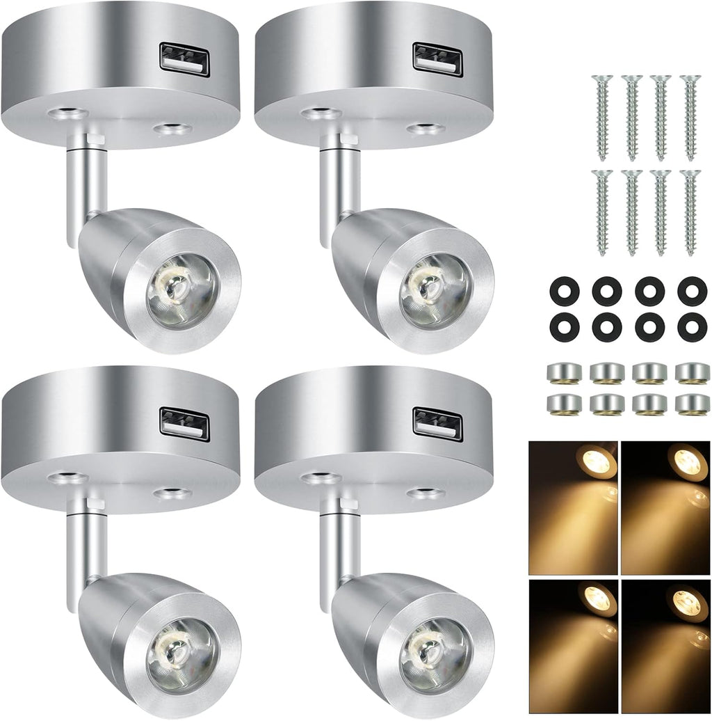 4PCS DC12-24V LED Reading Lamp with USB Port N2080