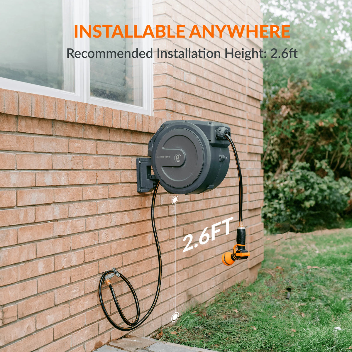 Retractable Garden Hose Reel 1/2in 130ft P35657