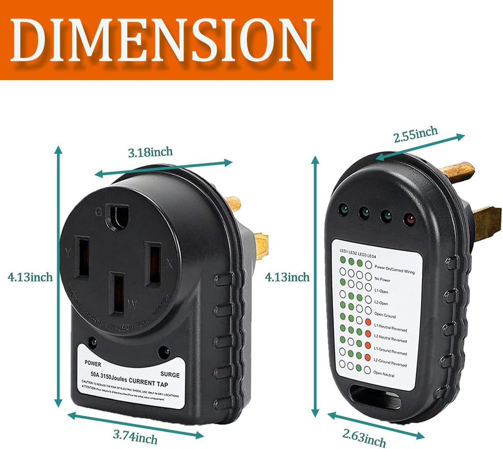 50 AMP Surge Protector and Circuit Analyzer Kit with LED Indicator Light C76002