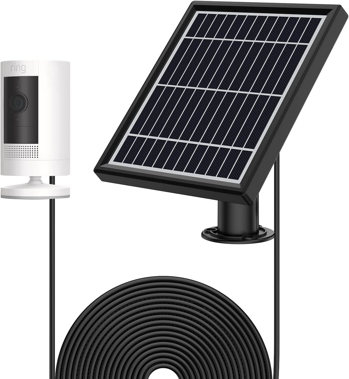 White Solar Panel with Wall Mount and 12ft Power Cable X97654