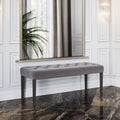Grey Linen Upholstered Ottoman Bench Q53731