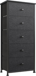5 Drawer Dresser with Wooden Top and Fabric Bins D862654