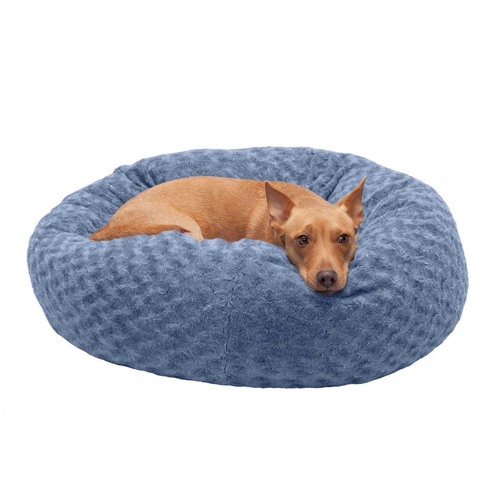 Curly Fur Plush Donut Dog Bed M3872
