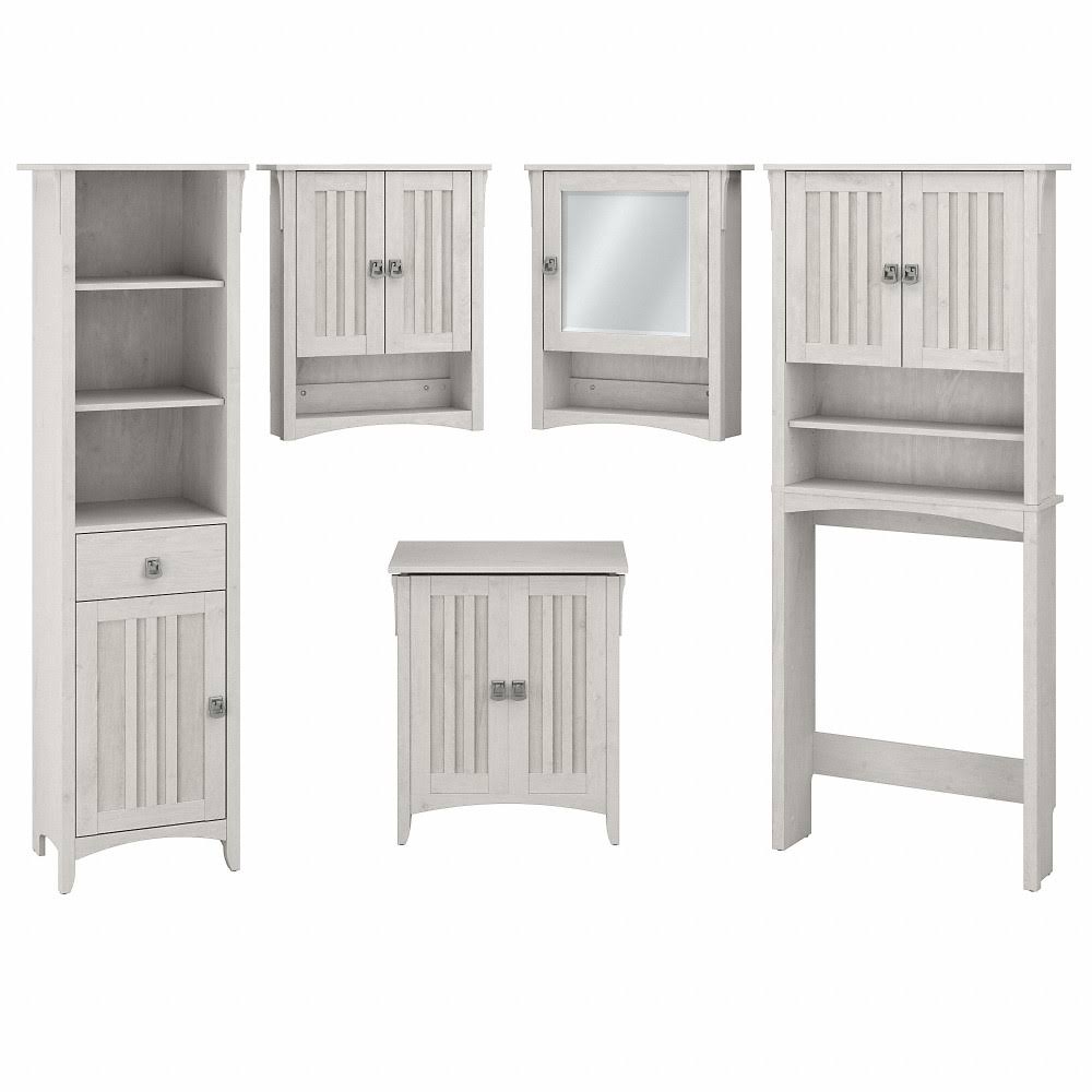 Linen White Oak Engineered Wood Bathroom Storage Set D635005