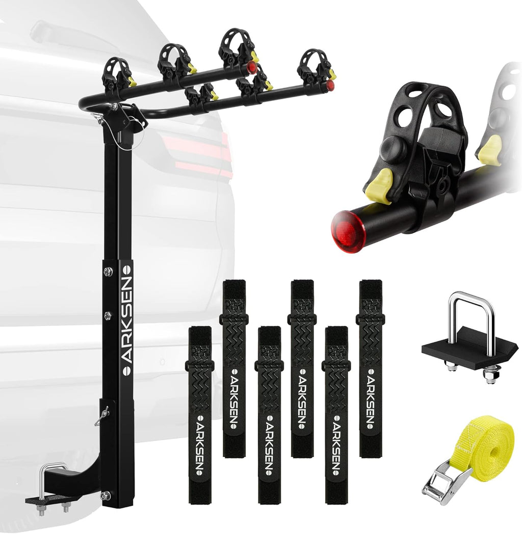 2 Bike Heavy Duty Rear Hitch Mount Bike Rack with Tie Down Strap F286