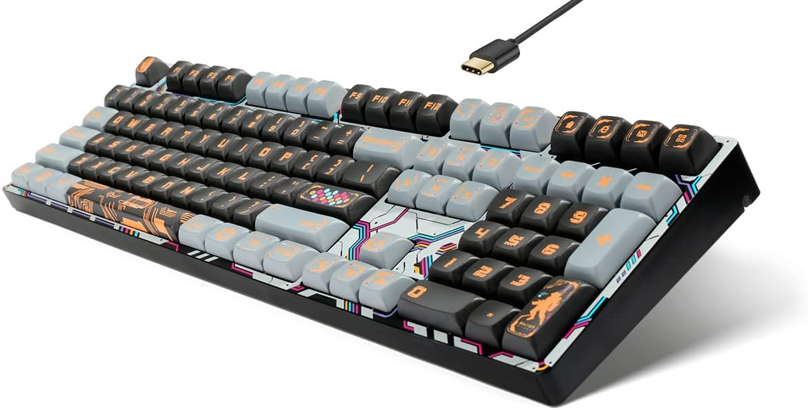 Wired USB Mechanical Gaming Keyboard 108 Keys Hot Swappable N60164