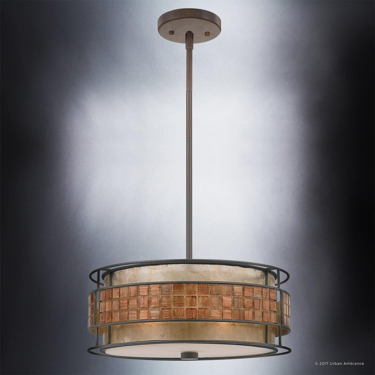 Art Deco Chandelier with Mosaic Tile Shade A4008