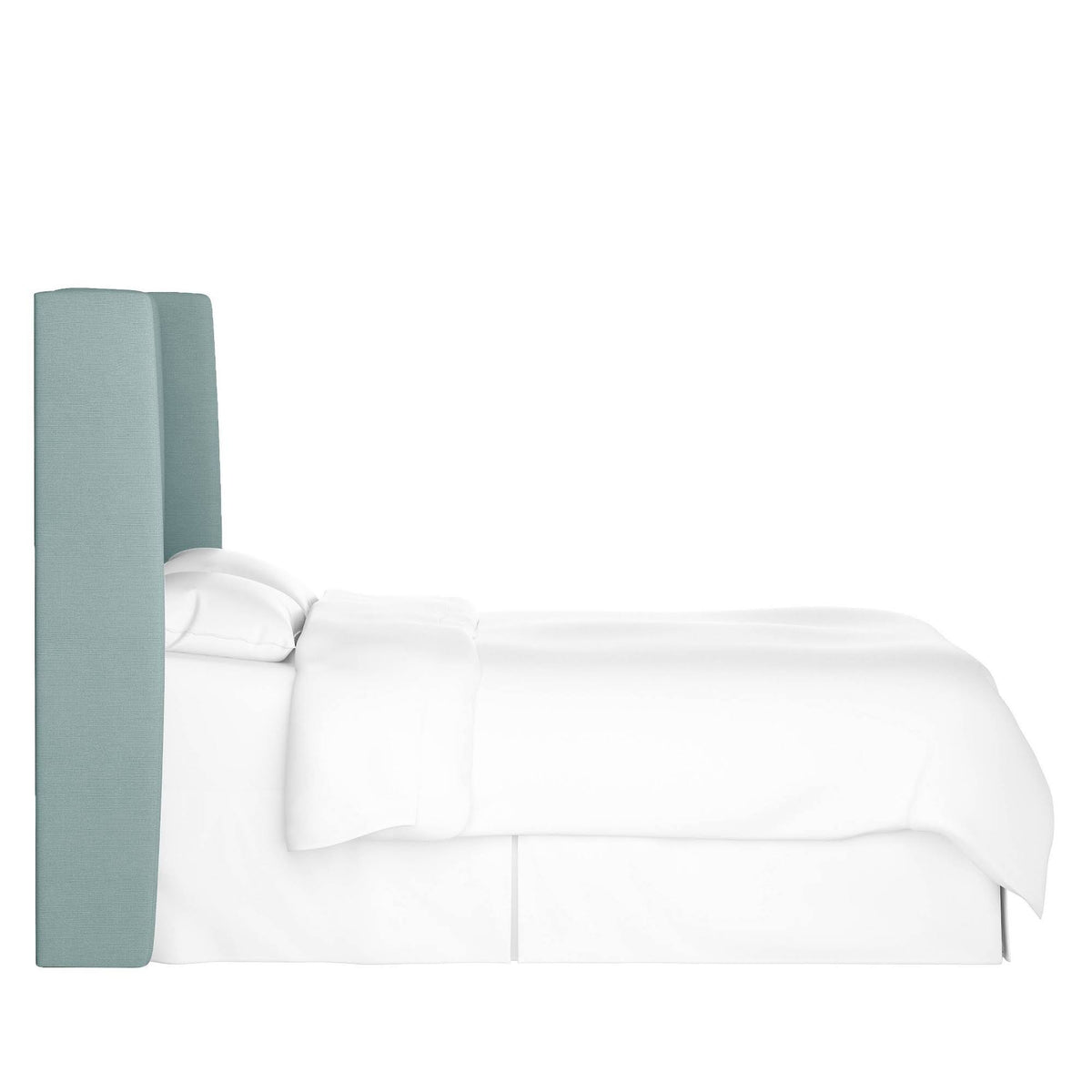 Queen Upholstered Wingback Headboard Linen Seaglass A784