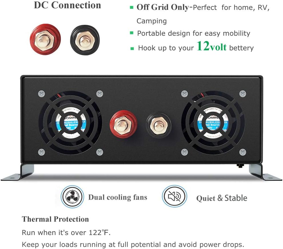 1500W 12V Pure Sine Wave Power Inverter with Remote Controller N75431