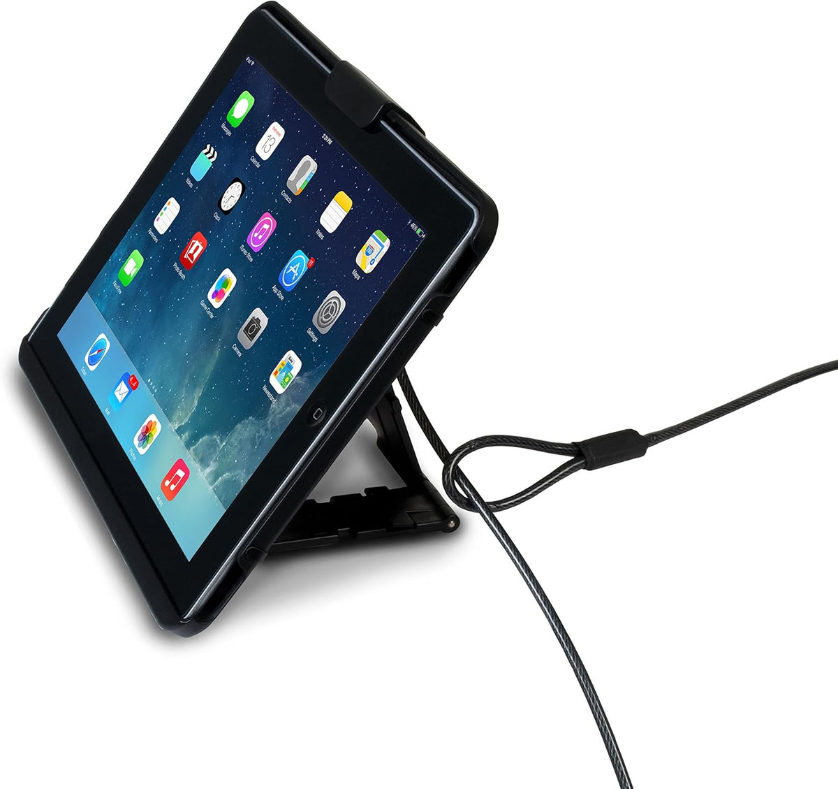 Impact-Resistant Silicone Kickstand Case with Anti-Theft Cable for iPad 10.2" R977