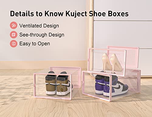 Clear Plastic Stackable Shoe Storage Boxes 12 Pack O7526