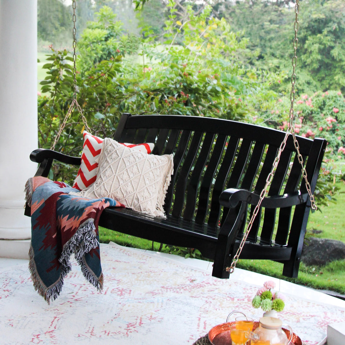 Mahogany Wood Porch Swing Z319954
