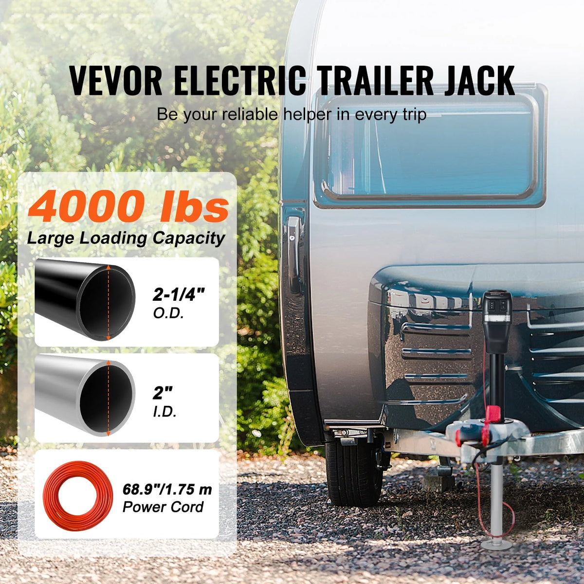 Electric Trailer Jack 4000 lbs Power Tongue Jack O6128