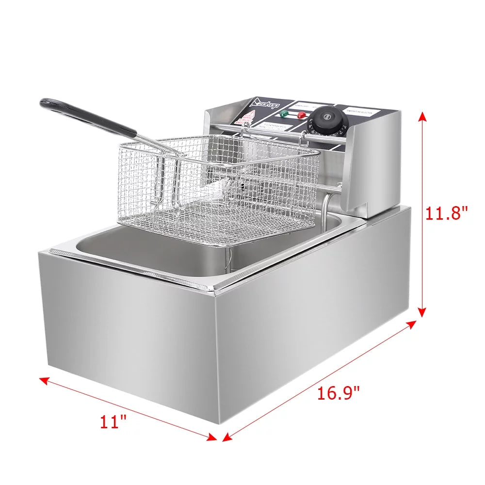 12L 5000W Stainless Steel Electric Countertop Deep Fryer R661