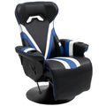 Black White Red Gaming Chair with Footrest and Cup Holder X3236