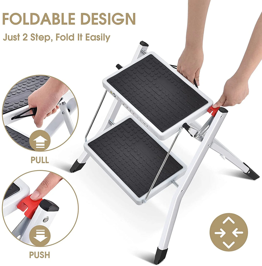 2 Step Folding Non-Slip Ladder 330Lbs Capacity H6011