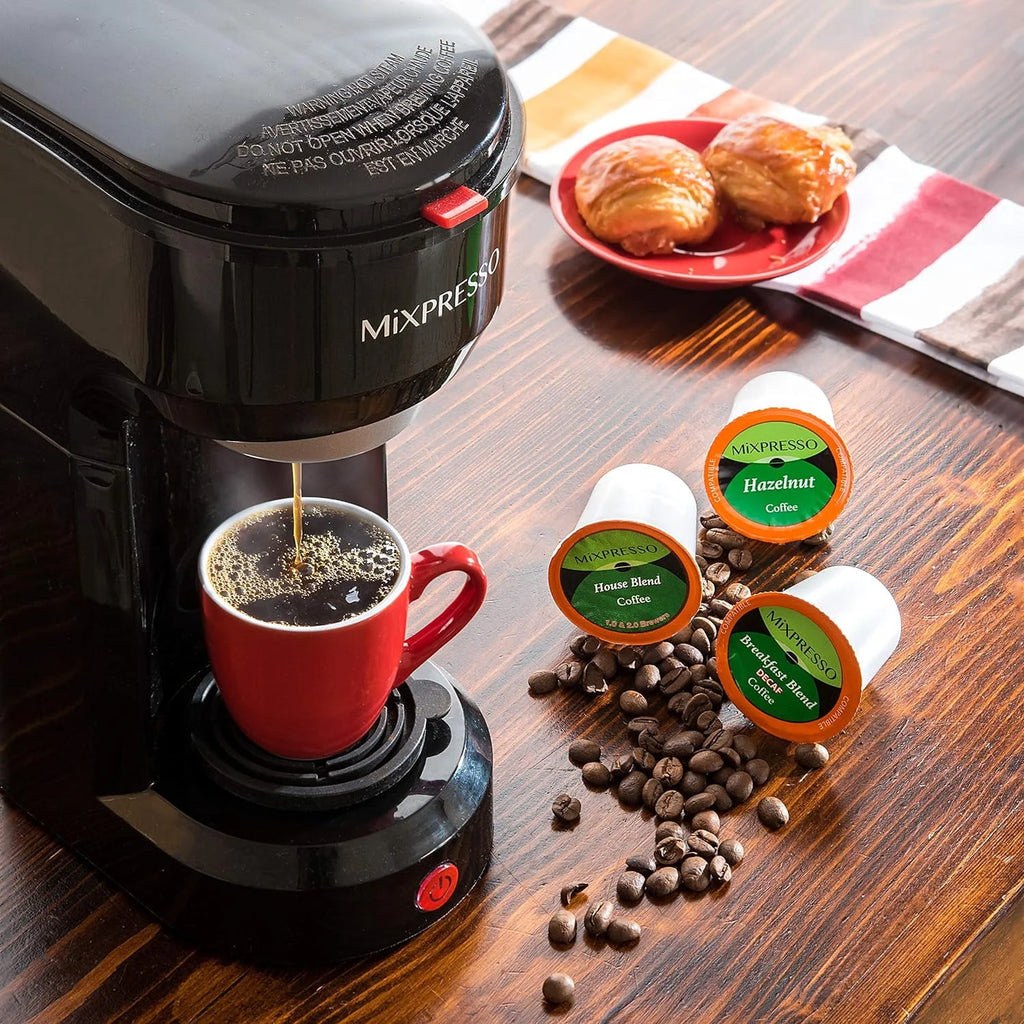 2 in 1 Single Serve Coffee Machine Black 14 Oz X7543