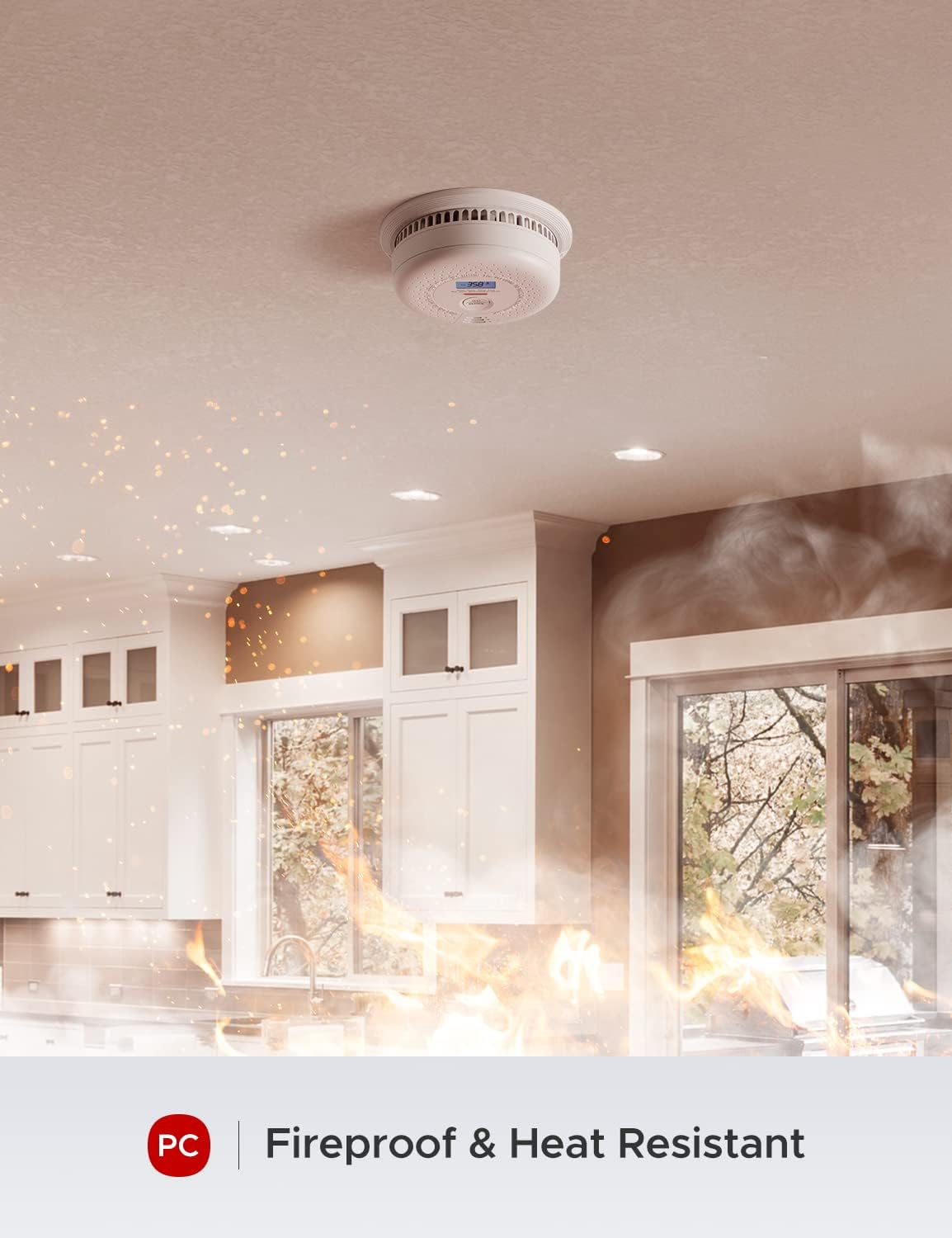 10-Year Battery Smoke and Carbon Monoxide Alarm with Display, 5-Pack V50888