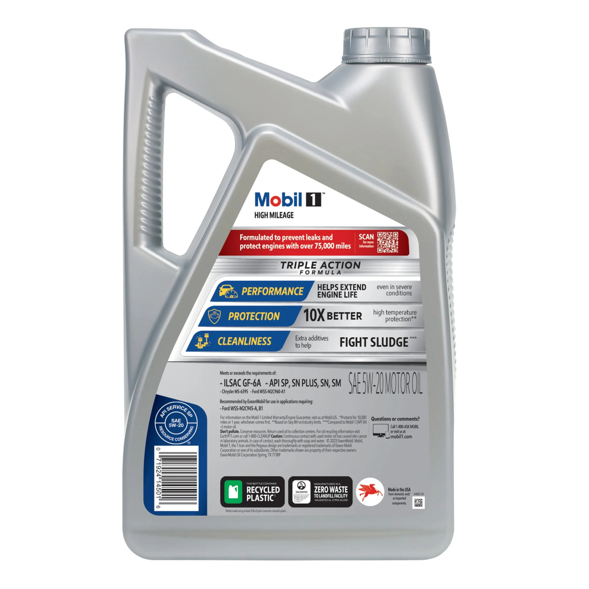 High Mileage Full Synthetic 5W-20 Motor Oil 5 Quart Z3604