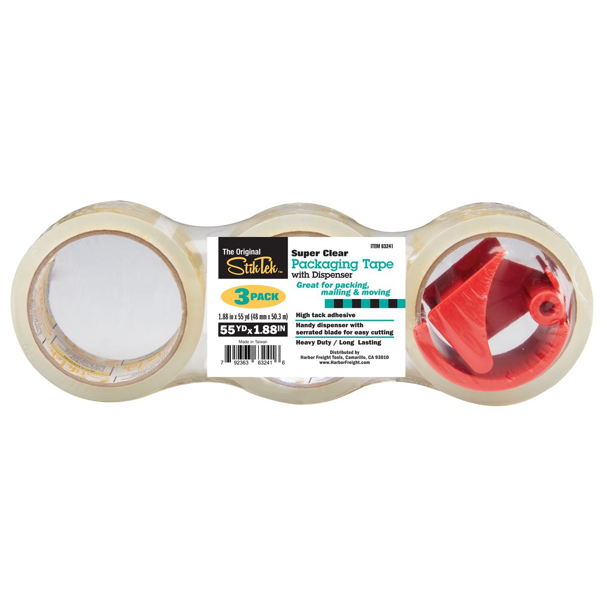 Clear Packaging Tape, 3 Pack Q422