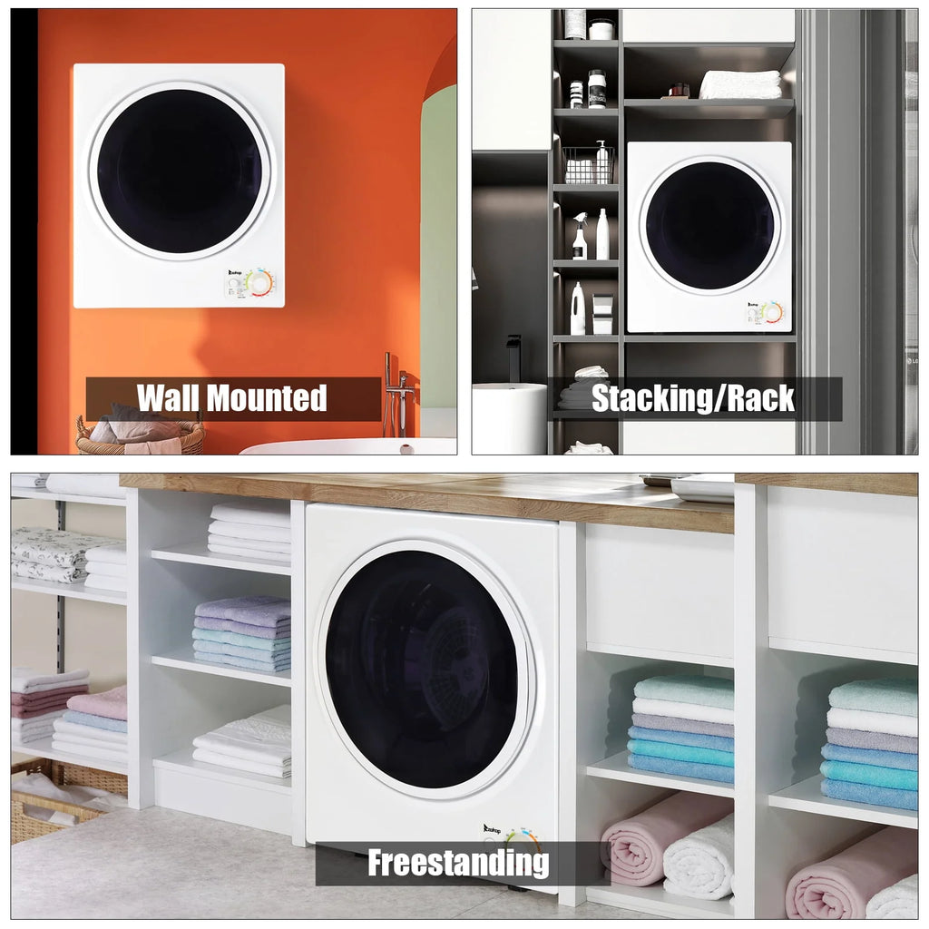850W 1.6cu ft Front Load Electric Clothes Dryer with Stainless Steel Tub G691