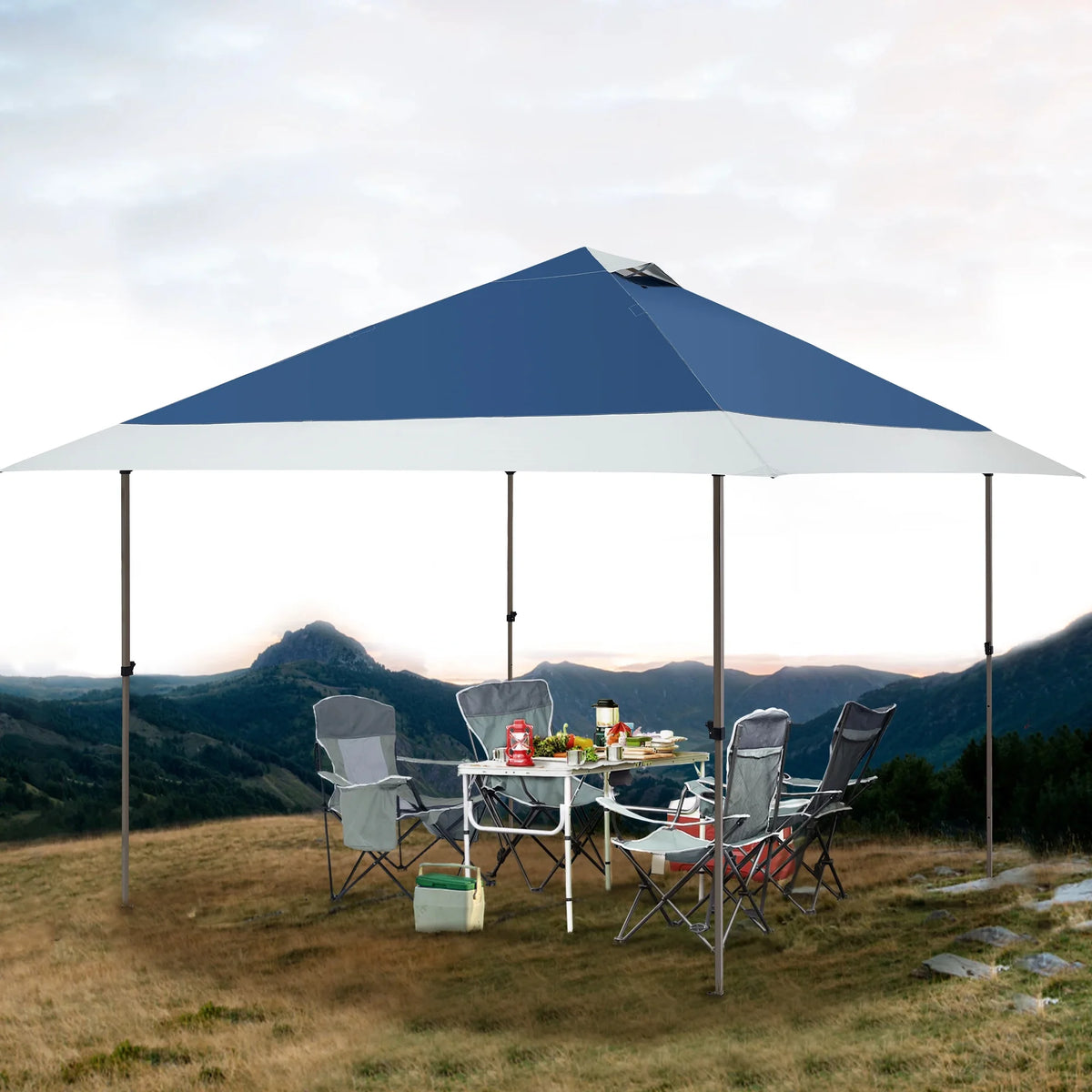 13'x13' Pop-up Canopy with Auto Extending Eaves J2406