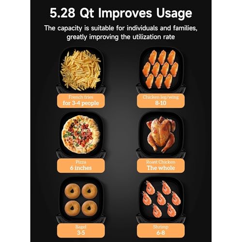 5.28 Quart Stainless Steel Digital Air Fryer Oven P880