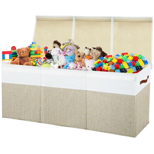 Large Grey Toy Box Chest with Lids R339531
