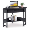 Black Corner Computer Desk with Storage Drawer E9844