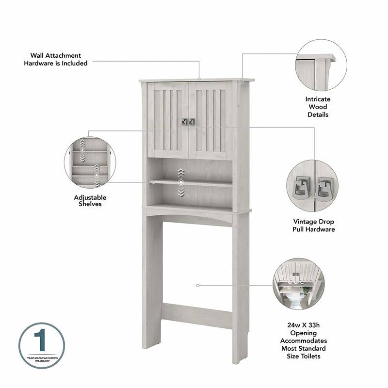 Linen White Oak Engineered Wood Bathroom Storage Set D635005