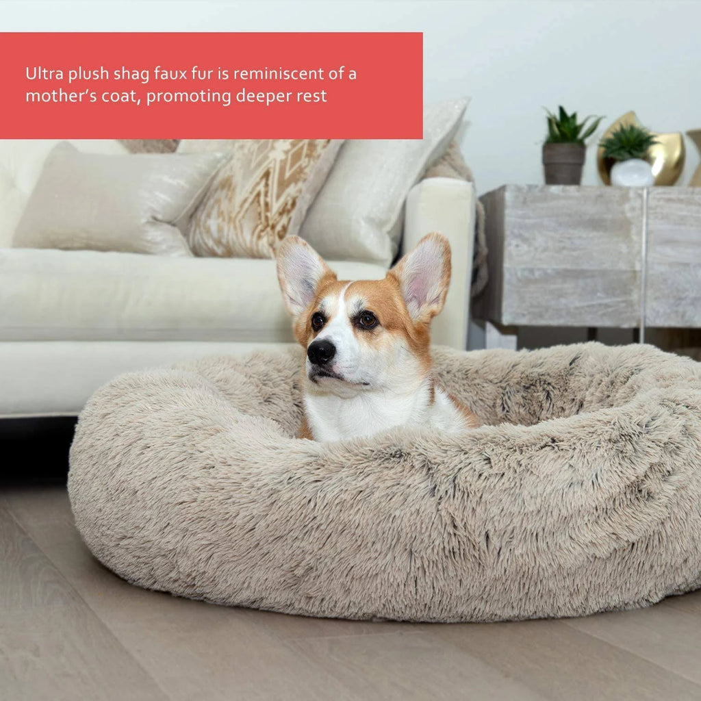 Shag Donut Cuddler Pet Bed D3260