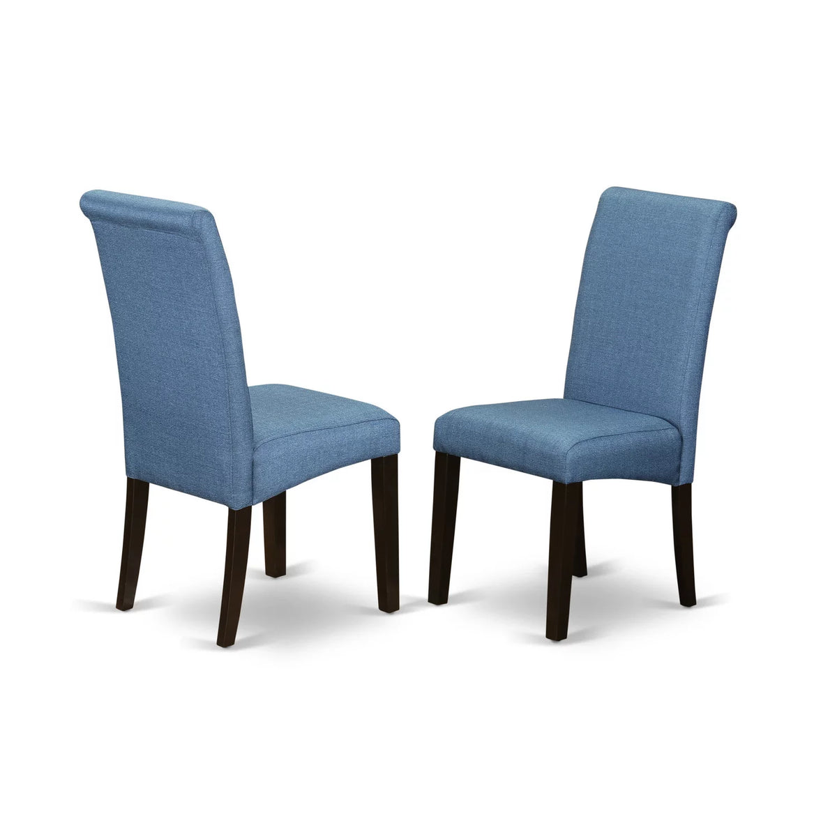 9Pc Square Dining Table with Blue Fabric Chairs C647