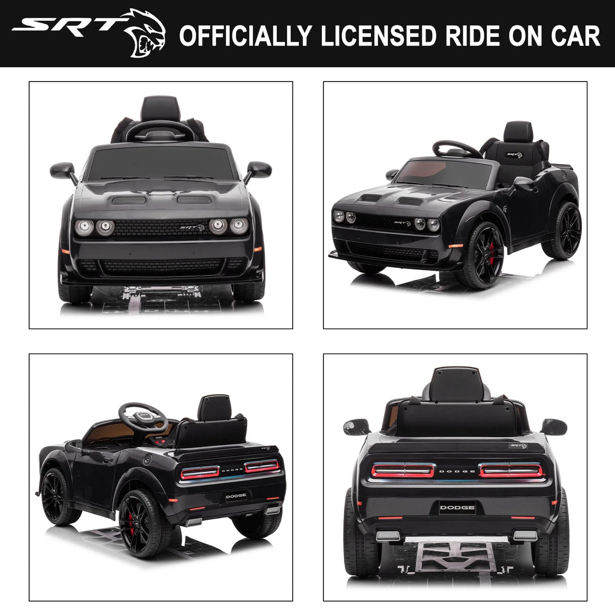 12 V Powered Ride On Car with Remote Control, Black T8439