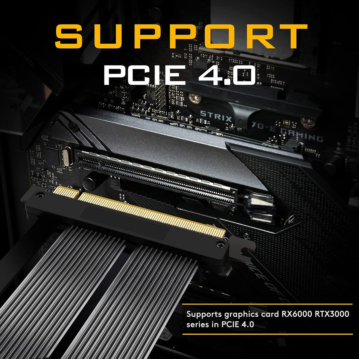 PCIE 4.0 16x Riser Cable GPU Extension Card Right Angle Connector A8636