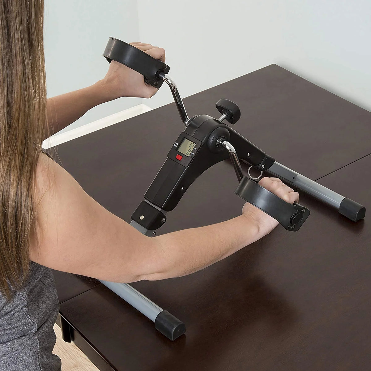 Folding Stationary Exercise Bike LCD Display Black Z7663