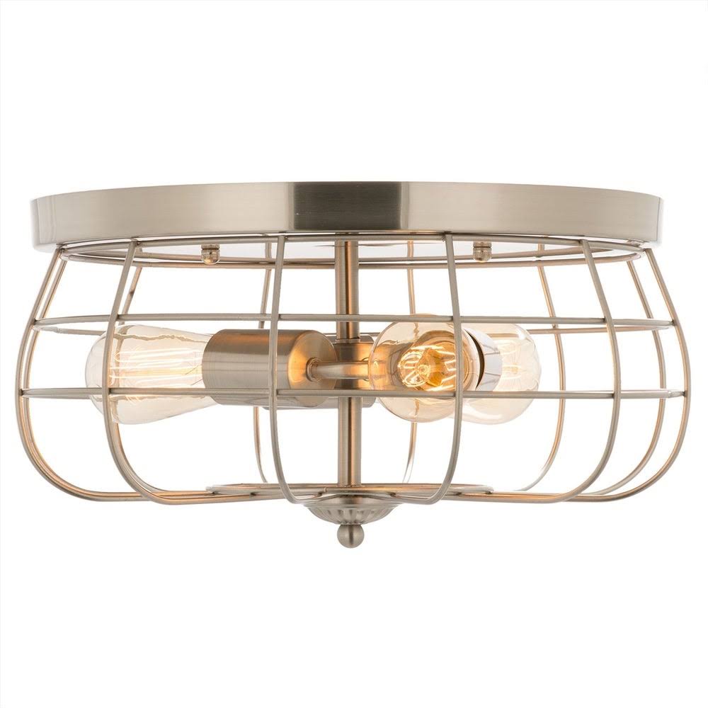 Industrial 3-Light Oil Rubbed Bronze Flush Mount N98537