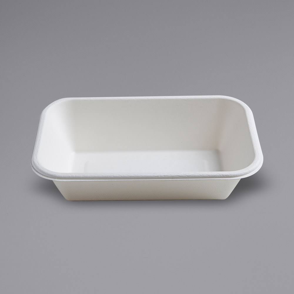24 oz Kraft Bagasse Rectangular Bowl H597