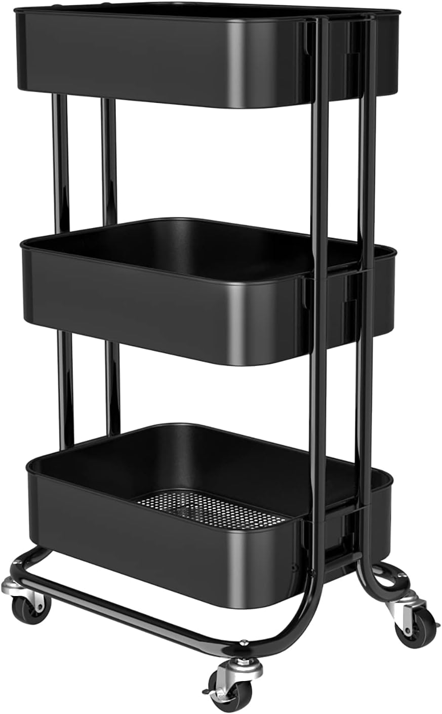 3-Tier Metal Rolling Utility Cart S77088