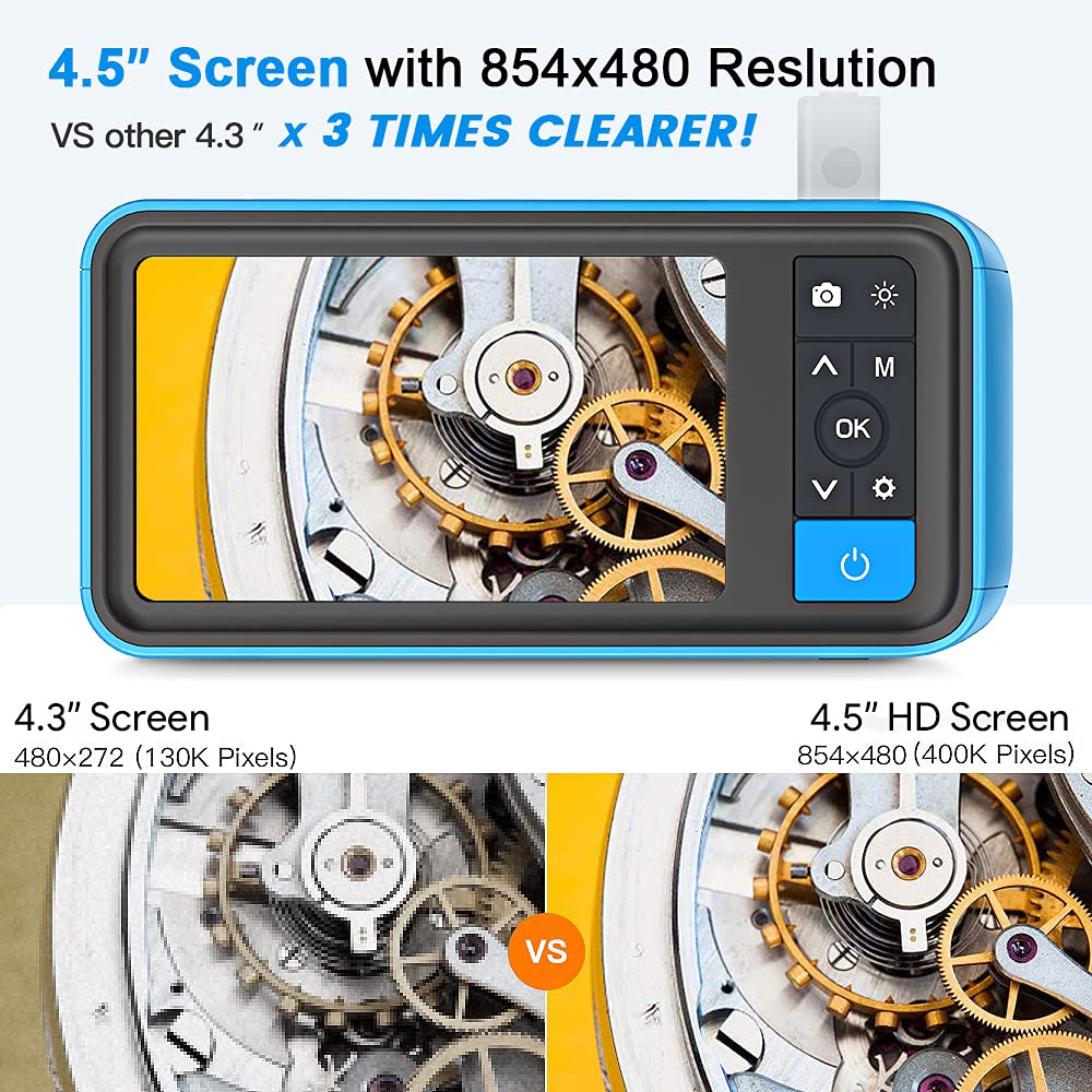 Dual Lens Borescope Inspection Camera with Light, HD Waterproof 1080p A688