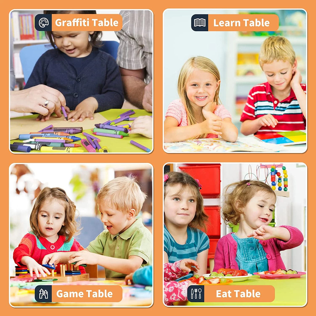 Kids Height Adjustable Table and Chairs Set E849379
