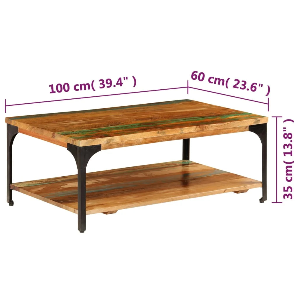 Coffee Table with Shelf Solid Reclaimed Wood Q6607