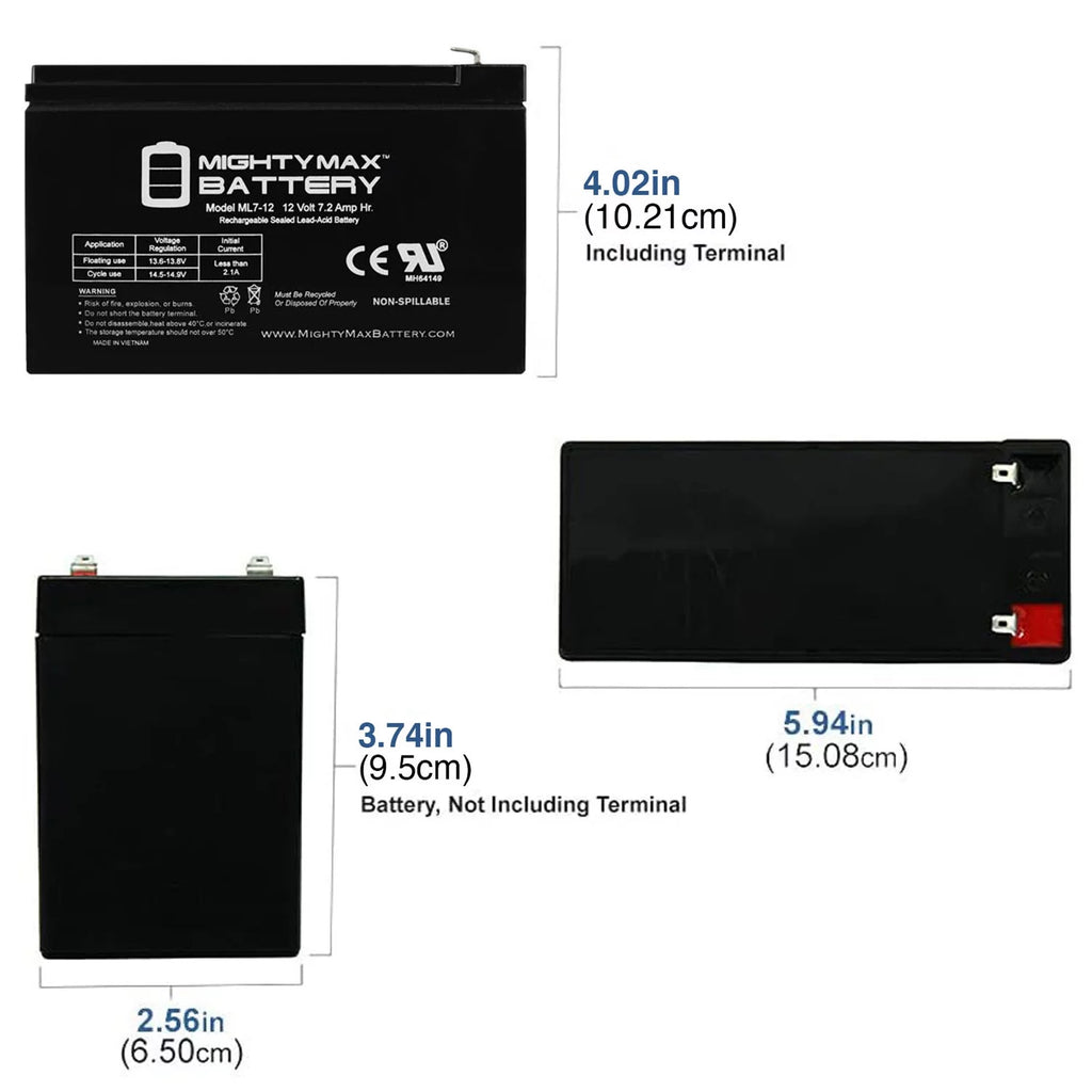 12V 7.2AH Battery with 12V Charger K362338